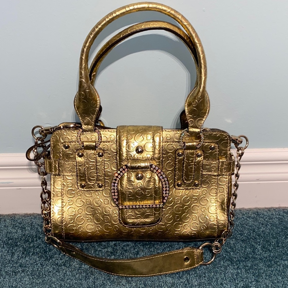 Guess Gold Satchel Bag with Wallet